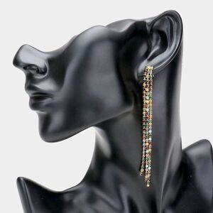 Rhinestone Multi Long Dangle Earrings